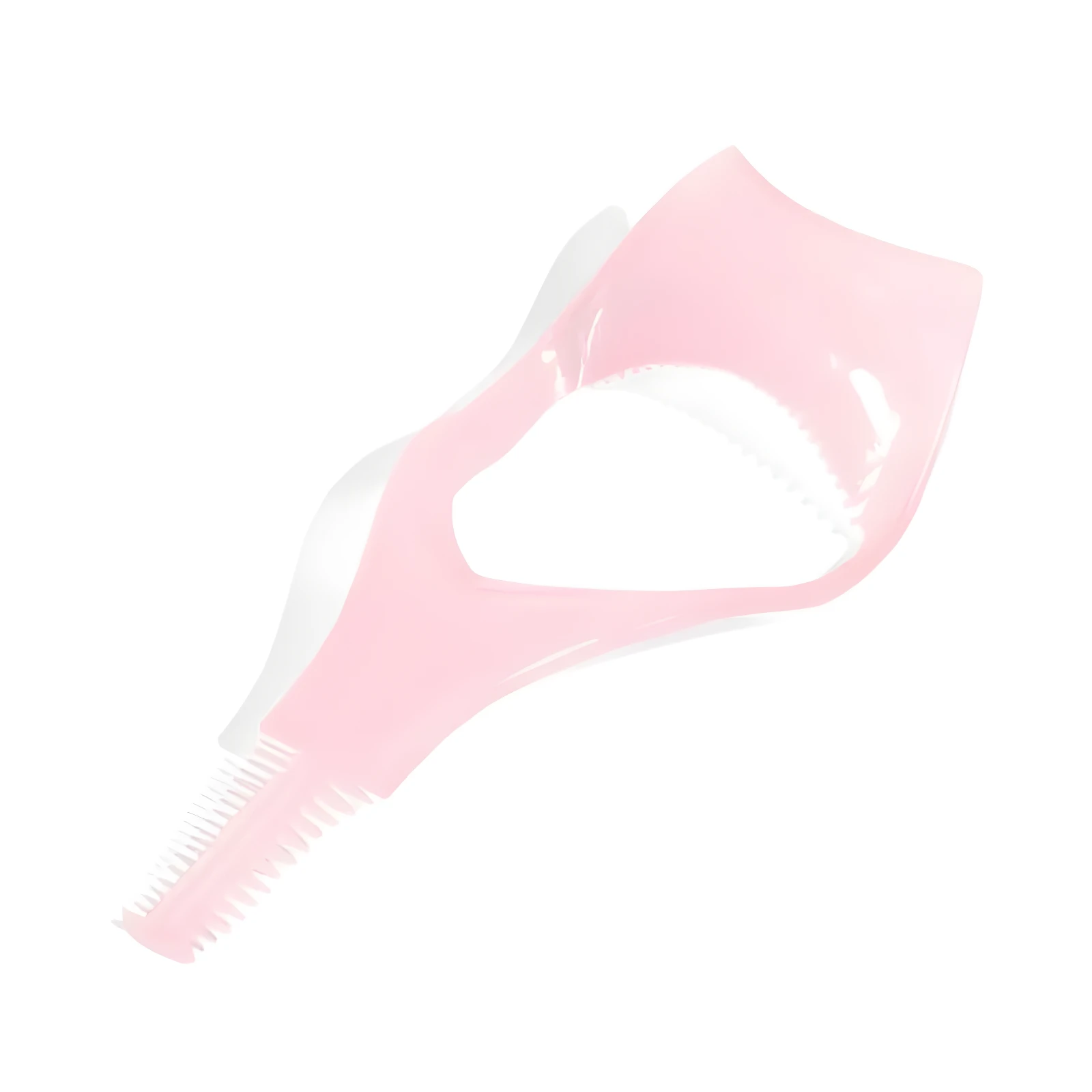 Cepillo facial rosa para limpieza, exfoliación y masaje, con peine para pestañas.