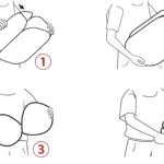 Cesta de ropa plegable, mostrando pasos de doblado en secuencia de 5 ilustraciones.