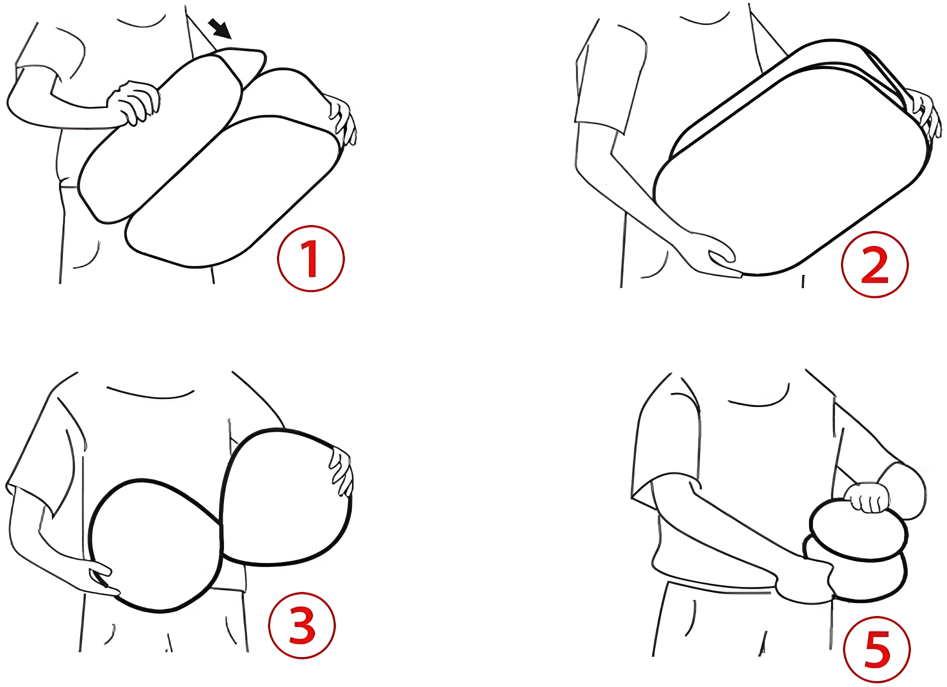 Cesta de ropa plegable, mostrando pasos de doblado en secuencia de 5 ilustraciones.