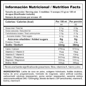 Información nutricional y ingredientes de Collagen Stack, Colágeno Hidrolizado en polvo, para preparar bebida.