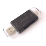 Adaptador OTG USB-C y USB 3.0, lector de tarjetas SD y TF, color negro.
