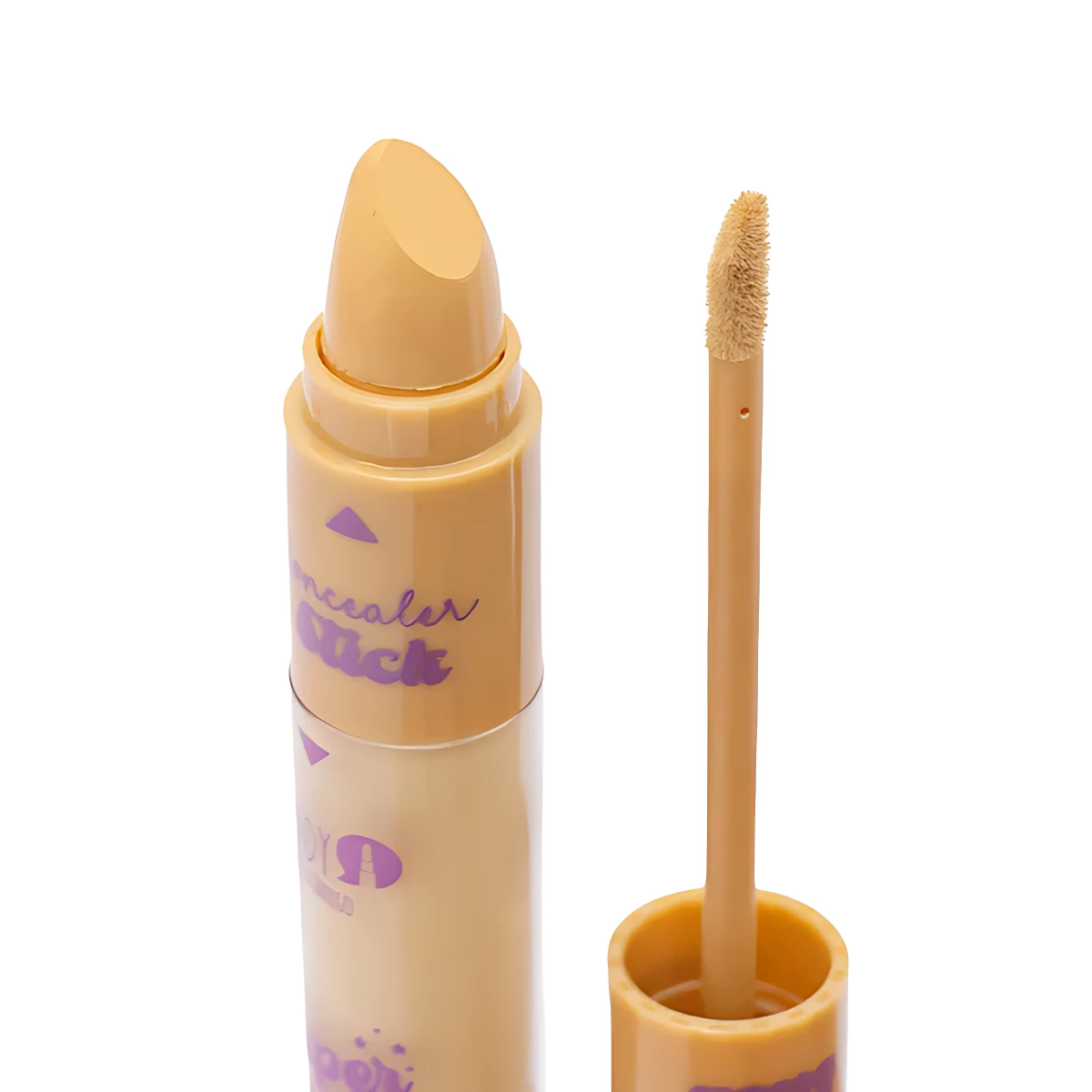 Set x2 corrector ojeras refrescante, uno en barra color piel y otro aplicador con brocha, ideales para iluminar la mirada.