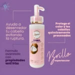 Crema para peinar Anyeluz 280ml en envase rosa con dosificador. Protege y desenreda el cabello.