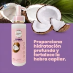Crema para peinar Anyeluz 250ml con coco, hidrata y fortalece el cabello.