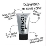 Tubo plateado de despigmentante Aclarante Piel de Oro, 60 ml, para axilas, rostro y zonas íntimas.
