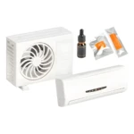 Difusor de aroma solar para carro, diseño de aire acondicionado blanco, con líquido aromático y toallitas neutralizadoras.