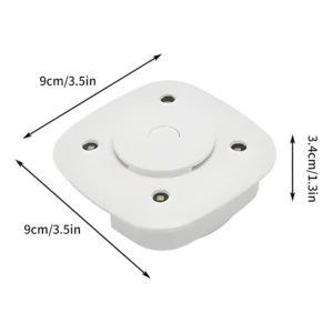 Esterilizador UV blanco, 9x9cm, para baño, compacto y portátil.