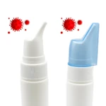 Set x2 frascos lavado nasal blanco, uno con tapa azul, ideal para alivio de congestión.