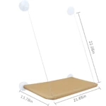 Hamaca para gatos color beige para ventana, con ventosas, mide 21.65 x 13.78 x 22.05 pulgadas.