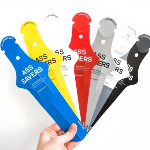 Guardabarros traseros MTB Ass Savers Original en varios colores (azul, amarillo, rojo, gris, negro) protegen de barro.