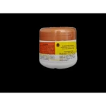 Crema de tratamiento capilar Hidrokeratina en tarro blanco con tapa color cobre, con etiqueta informativa naranja y amarilla de fondo blanco.
