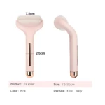 Ice Roller facial y corporal rosado, 7.5x2.5cm, para refrescar y tonificar la piel.