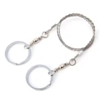 Sierra de alambre con anillos para llaves, kit de supervivencia portátil para exteriores, acero inoxidable.