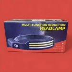 Caja de linterna minera multifunción con sensor, luz LED blanca y amarilla, y sensor de movimiento.