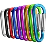 Carabineros de aluminio en colores surtidos: plateado, negro, rojo, azul, morado, dorado, verde y turquesa.