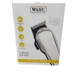 Caja de cortadora de cabello Wahl Taper 2000 profesional con motor V5000, diseño ergonómico, cableada, fabricada en Estados Unidos y cuchilla ajustable.