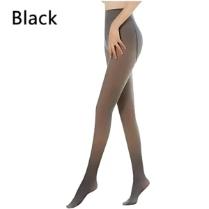 Medias térmicas negras translúcidas de terciopelo para mujer, modelo ajustado que estiliza la figura.