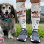 Medias de compresión con diseño de perro personalizado - Alivian piernas cansadas y mejoran la circulación
