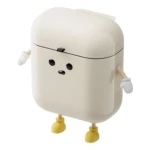 Papelera de cocina beige con diseño de personaje, brazos, manos y pies, ideal para colgar.