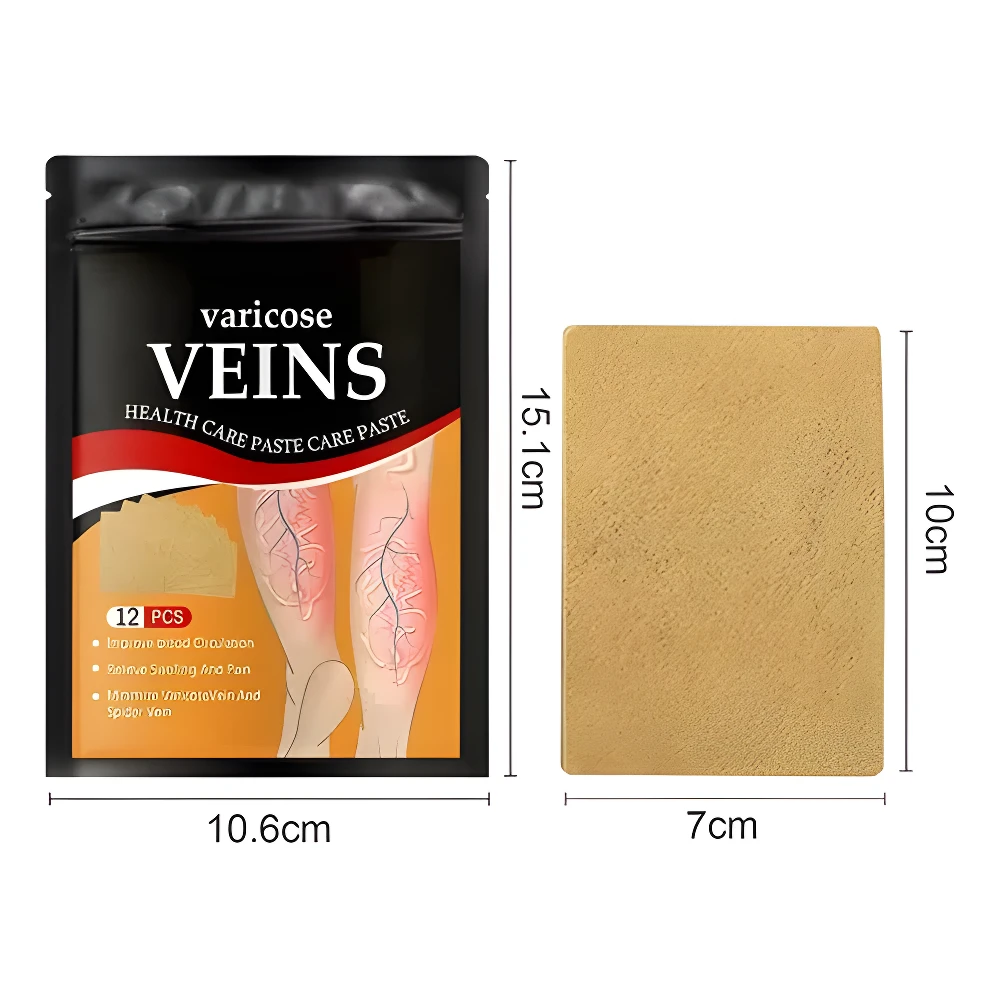 Set x2 Parche Varicose Veins para Vena Varice, 10.6cm x 15.1cm paquete y 7cm x 10cm parche, para alivio de varices.