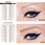 Set de 2 pegatinas de cejas realistas para maquillaje, efecto natural "antes y después".