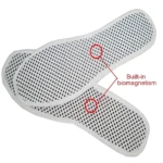 Set x2 plantillas blancas con puntos negros, transpirables, para calzado, con biomagnetismo.