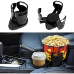 Set x2 portavasos negros antideslizante para carro, uno con posa vaso para café y otro para gran recipiente de crispetas.