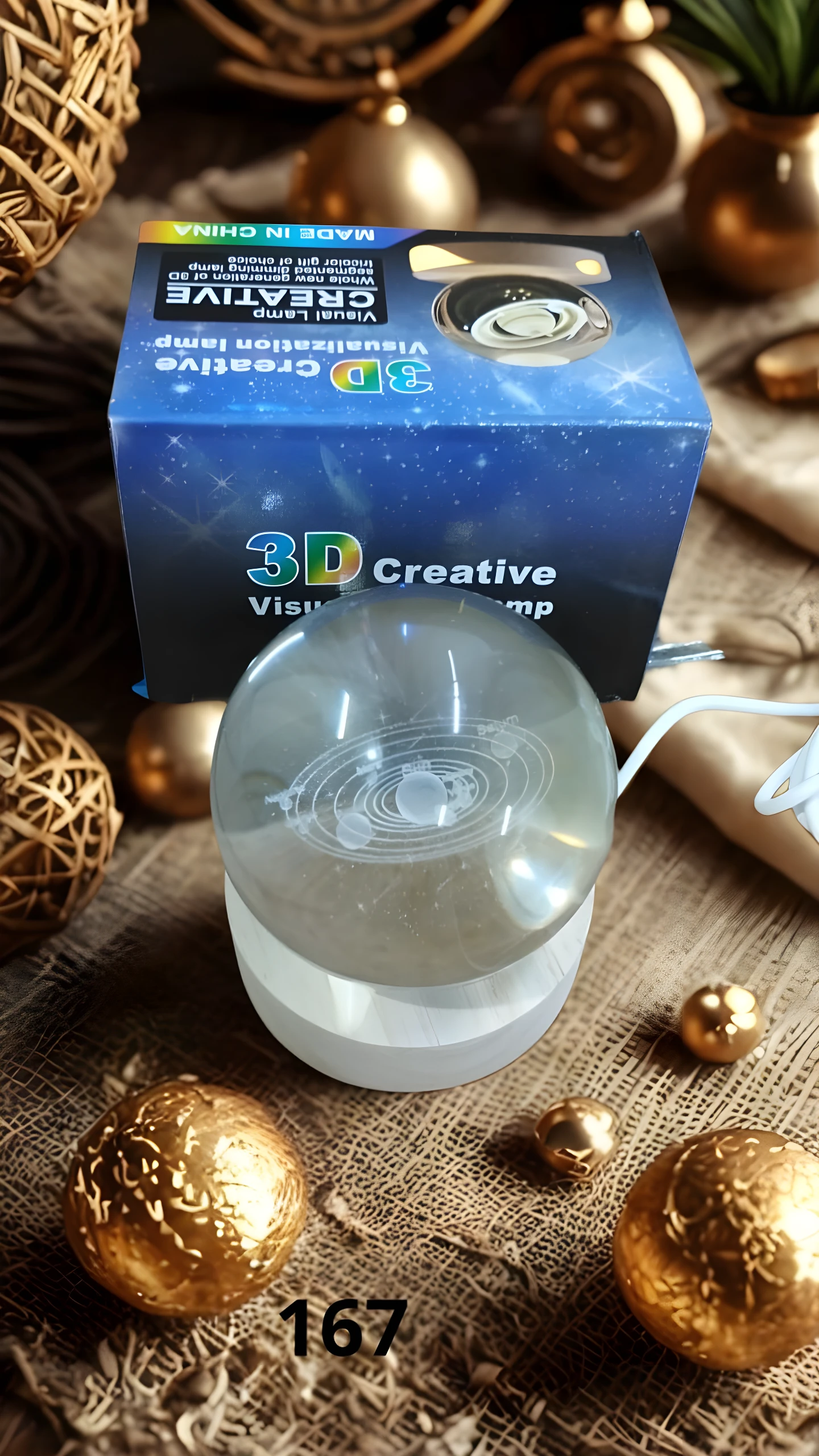 Promo esferas cristal 6 cms doradas, textura artesanal.