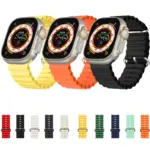Set x3 pulseras de silicona Océana para Smartwatch en amarillo, naranja y negro.