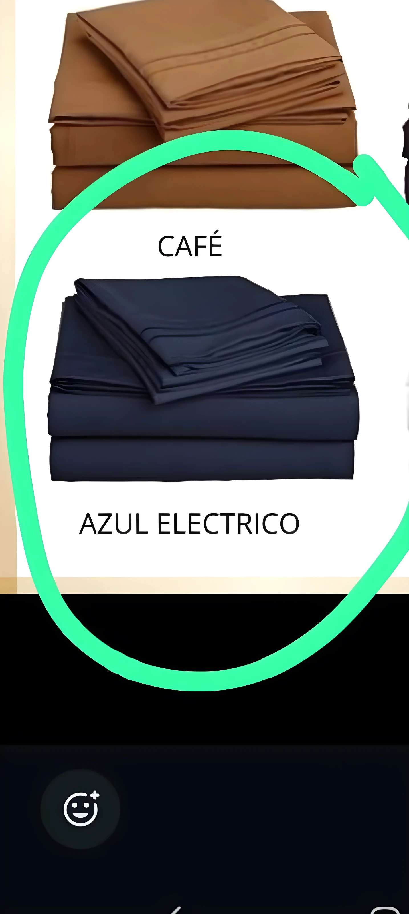 Sábanas Doble color azul eléctrico y café. Pack de sábanas de tela suave apiladas.