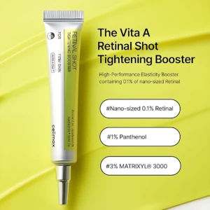 Sérum Retinal Shot celimax para piel firme, con retinal nanoencapsulado, pantenol y matrixyl.