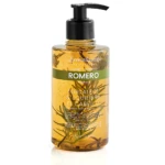 Botella de shampoo Romero 300 ml con extractos botánicos, fortalece y previene caída.