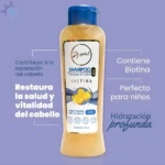 Shampoo Anyeluz Gusano de Seda 500ml, para niños, restaura y da vitalidad, contiene biotina e hidrata profundamente.