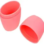 Set x2 rodillos faciales de silicona rosa, uno abierto y otro cerrado, para refrescar y desinflamar la piel.