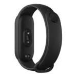 Smartband M6 negra, vista posterior con sensores de monitorización cardiaca y sueño, y dos puntos de carga.