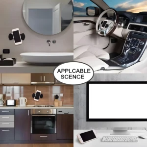 Set de 2 soportes celulares transparentes Fixate Gel, ideal para baño, cocina y carro.