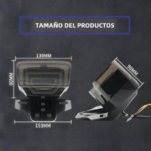 Stop LED para moto, señalización direccional, dimensiones 139x90x153 mm.