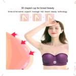 Sujetador E púrpura de realce y masaje 3D para senos, con soporte y tecnología de belleza.
