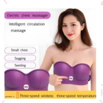 Sujetador morado con masajeador eléctrico para busto, tres modos: pequeño, flacidez, hinchazón.