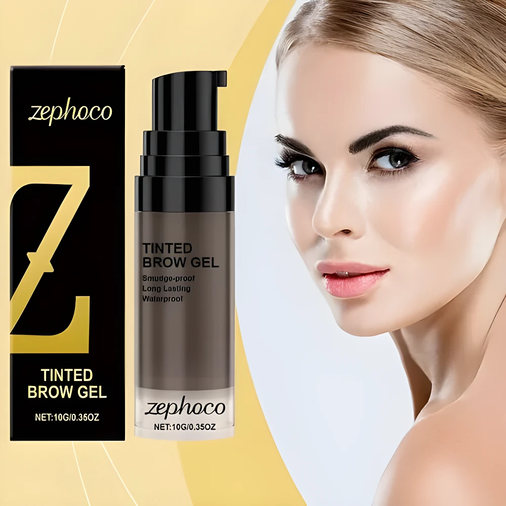 Zephoco Tinte para cejas café, larga duración, a prueba de agua, con aplicador.
