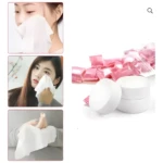 Set x2 toallas compactas para limpieza facial, una en uso y otra desplegada, junto a producto comprimido.