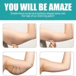 Brazos antes y después de usar parche moldeador de abdomen Tongfeng, mostrando reducción de grasa.
