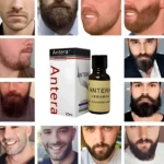 Set x3 Tónico Antera crecimiento cabello y barba, 20ml. Caja y botella con aplicador.