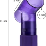Tubo difusor morado transparente para secador de pelo, 21.5cm alto, ideal para crear rizos y ondas naturales.