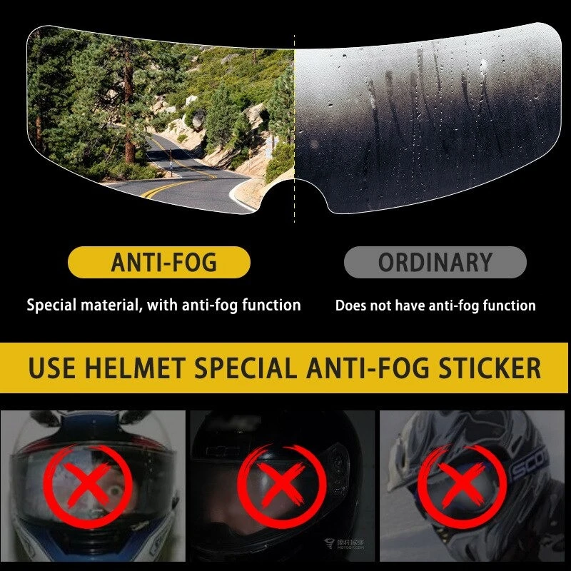 Set x3 Película Antiniebla para Casco - Mantiene tu visión clara y segura en todo clima