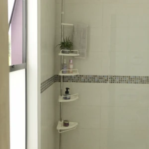 Estante Esquinero Telescópico para Ducha - Ordena jabones sin taladrar azulejos