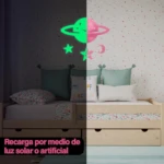 Set x2 Planeta y Estrellas Luminosas Adhesivas - Transforma la noche infantil en magia espacial - Imagen 4