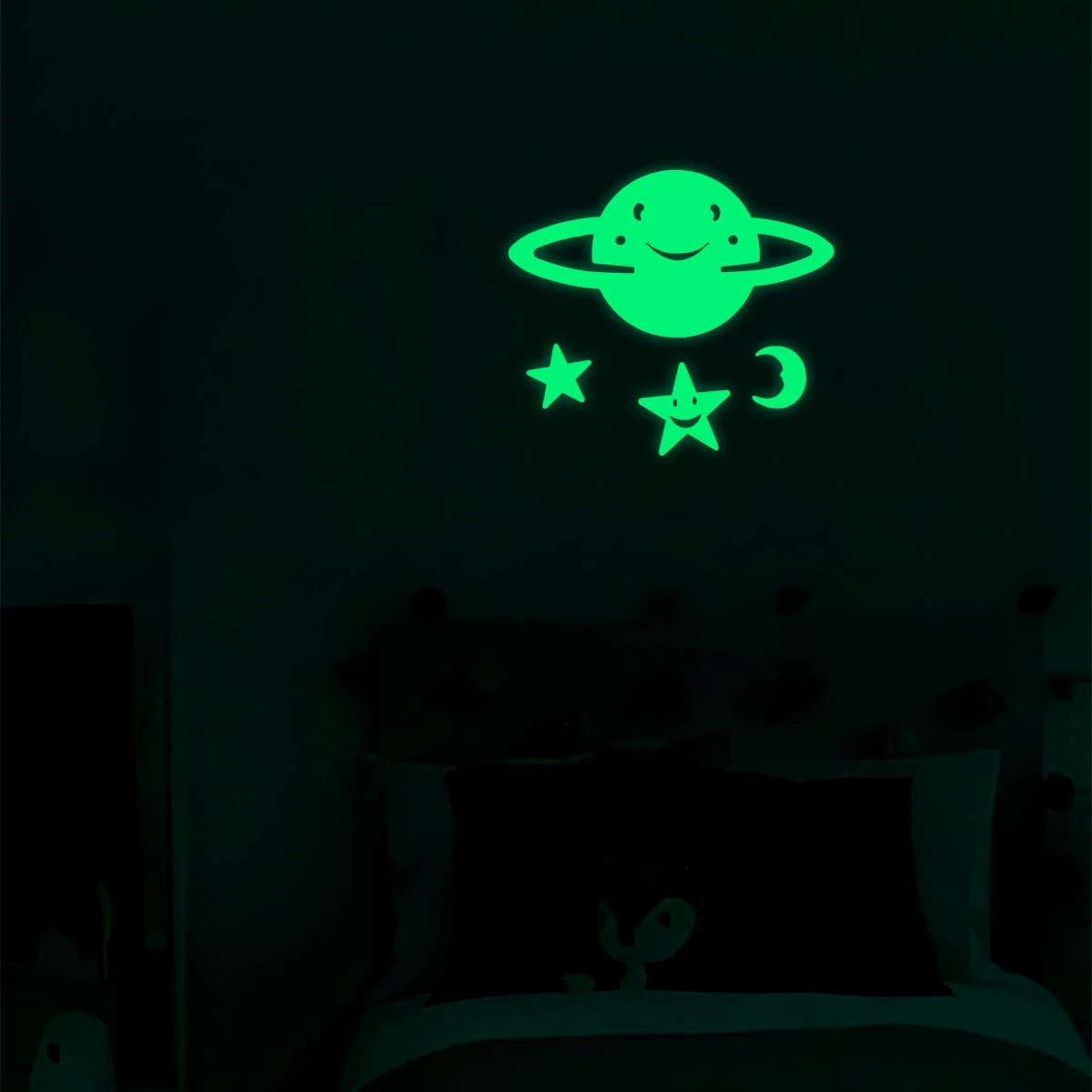 Set x2 Planeta y Estrellas Luminosas Adhesivas - Transforma la noche infantil en magia espacial