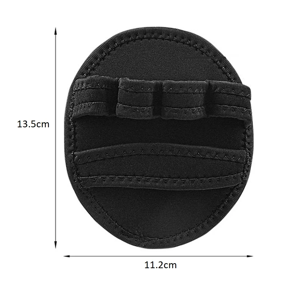 Guantes de agarre negros para entrenamiento, 13.5x11.2cm, con soporte para dedos.