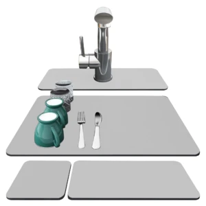 Set x4 Tapetes Alfombrillas Absorbentes para Cocina - Mantén tus encimeras secas y organizadas